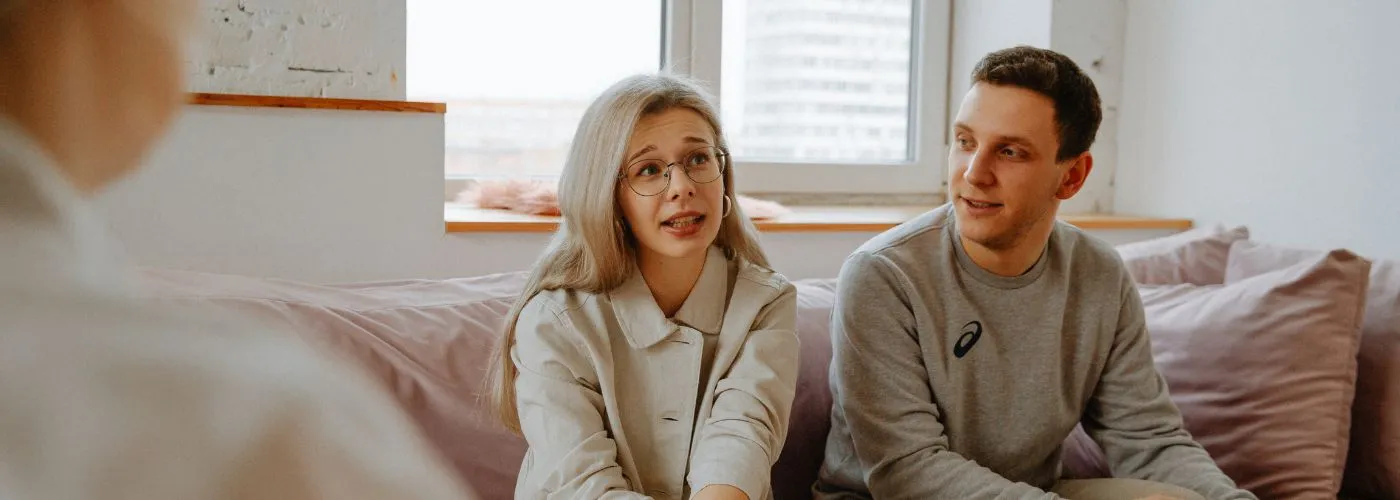 Partners reconnecting and building intimacy through couples counseling
