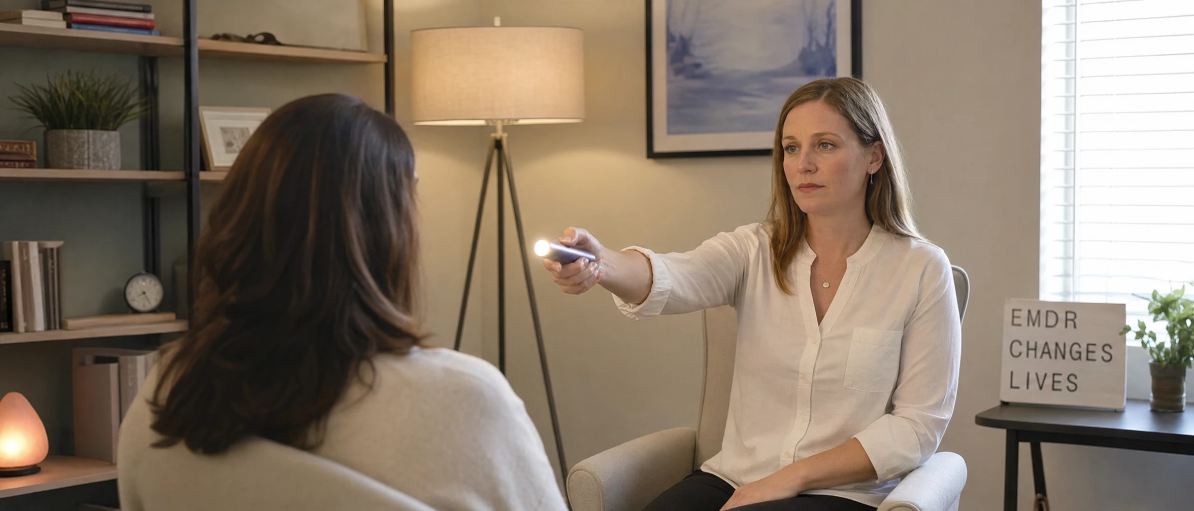EMDR therapist guiding a client through bilateral stimulation in Ottawa