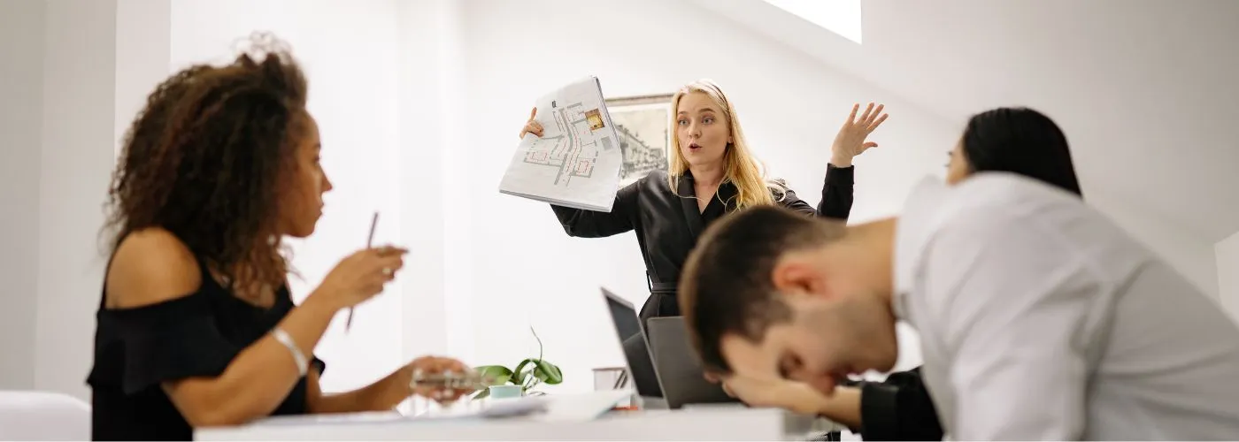 Professional managing workplace stress and challenges in office environment